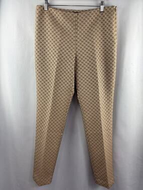 Women’s Paper White Size 10 Brown & White Patterned Slacks
